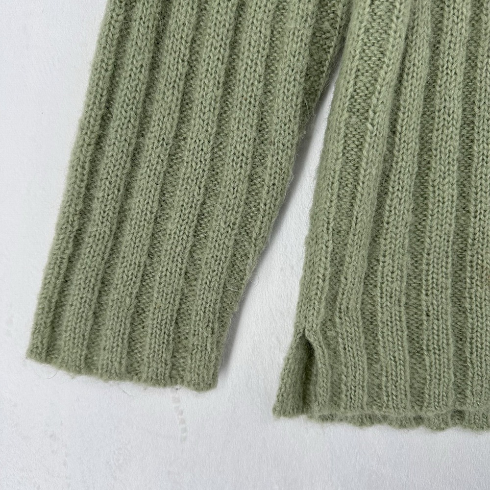 Vintage Jones NY Sport Turtleneck‎ Sweater Womens M Green Mohair Blend Ribbed - Picture 5 of 9
